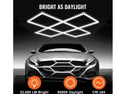 Luzes de Garage SucceBuy Cuadradas a LED 22 000 lm 5 Rejas para Iluminación de Detalle de Auto Blanco Sale