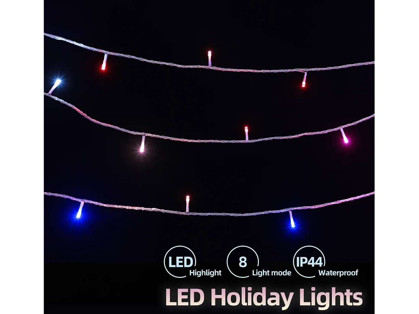 Guirnalda Luminosa-100M 600 LED Guirlande lumineuse Carnaval Mariage Extérieur Intérieur Jardin Éclairage, Multicolore Blanco