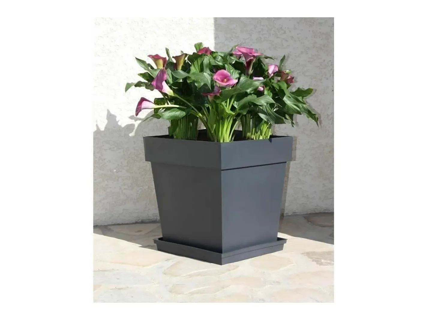 EDA Maceta cuadrada - 39 x 39 x 39 cm - 38 L - - Gris antracita Clearance