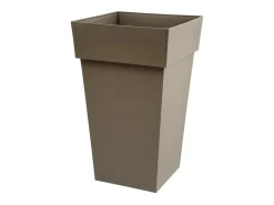 Discount EDA Maceta cuadrada Toscana 39 x A.65 cm - - Resistente y duradera Topo