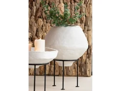LANA DECO Maceta de pie chad papel mache 53x53 cm Blanco Clearance