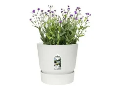 ELHO Macetero-Maceta exterior redonda Ø 24 x Alto 23 cm - Blanco