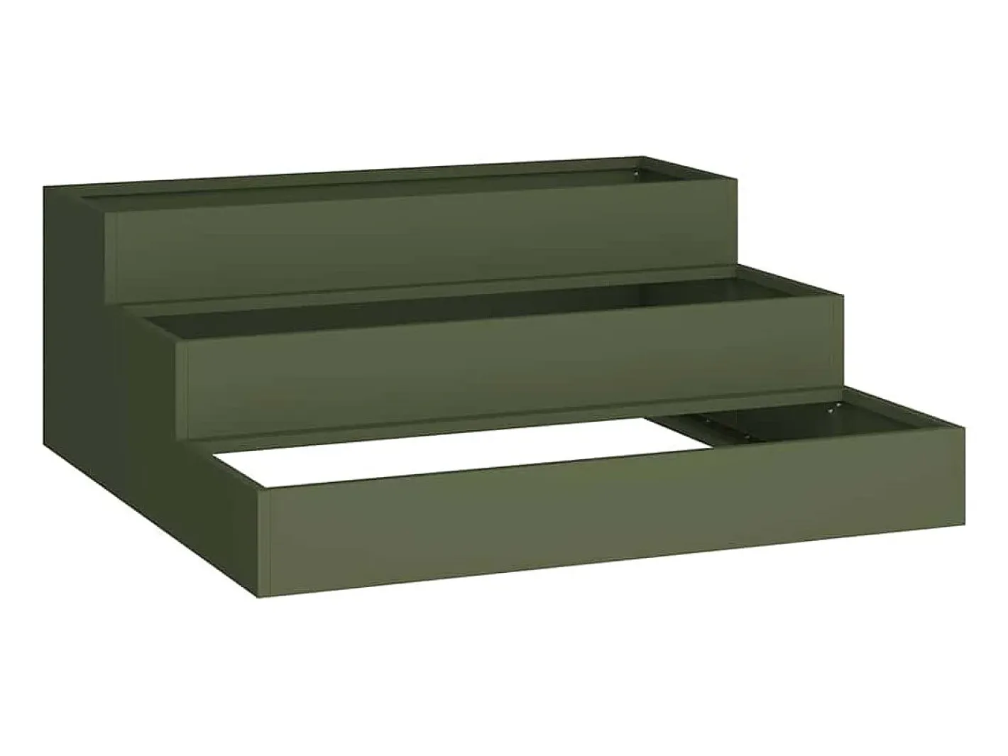Macetero-Maceta para Jardín | Jardinera | Macetero oliva 90 x 90 x 35 cm Acero Verde