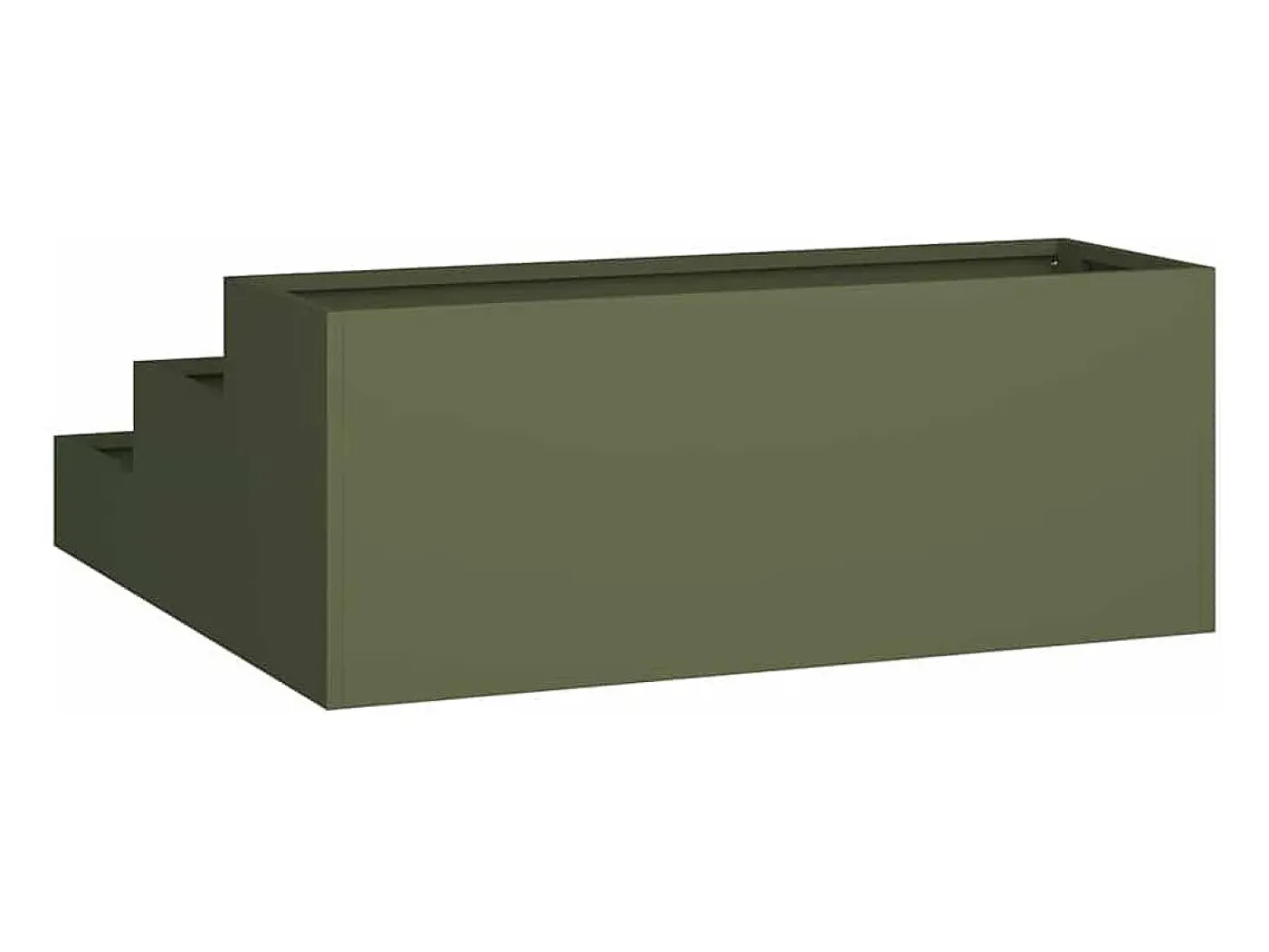 Macetero-Maceta para Jardín | Jardinera | Macetero oliva 90 x 90 x 35 cm Acero Verde