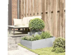 Macetero-Maceta para Jardín | Jardinera | Macetero 80 x 80 x 50 cm Acero inoxidable Plateado