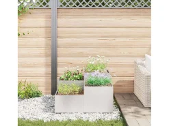 Maceta para Jardín | Jardinera | Macetero 80 x 80 x 48 cm Acero inoxidable Plateado Sale