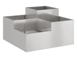 Maceta para Jardín | Jardinera | Macetero 80 x 80 x 48 cm Acero inoxidable Plateado Sale