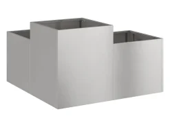 Maceta para Jardín | Jardinera | Macetero 80 x 80 x 48 cm Acero inoxidable Plateado Sale