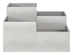 Maceta para Jardín | Jardinera | Macetero 80 x 80 x 48 cm Acero inoxidable Plateado Sale