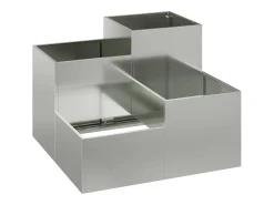 Maceta para Jardín | Jardinera | Macetero 80 x 80 x 60 cm Acero galvanizado Plateado Discount