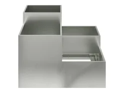 Maceta para Jardín | Jardinera | Macetero 80 x 80 x 60 cm Acero galvanizado Plateado Discount