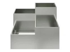 Maceta para Jardín | Jardinera | Macetero 80 x 80 x 60 cm Acero galvanizado Plateado Discount