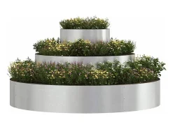 Macetero-Maceta para Jardín | Jardinera | Macetero 120 x 120 x 20 cm Acero inoxidable Plateado
