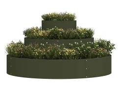 Hot Maceta para Jardín | Jardinera | Macetero oliva 120 x 120 x 20 cm Acero Verde