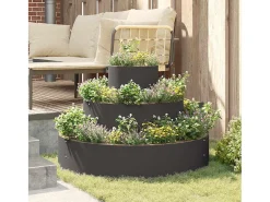 Hot Maceta para Jardín | Jardinera | Macetero 90 x 90 x 20 cm Acero Negro