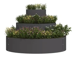 Hot Maceta para Jardín | Jardinera | Macetero 90 x 90 x 20 cm Acero Negro