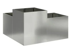 Maceta para Jardín | Jardinera | Macetero 80 x 80 x 48 cm Acero galvanizado Plateado Hot