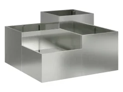Maceta para Jardín | Jardinera | Macetero 80 x 80 x 48 cm Acero galvanizado Plateado Hot