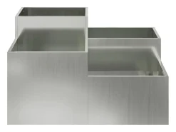 Maceta para Jardín | Jardinera | Macetero 80 x 80 x 48 cm Acero galvanizado Plateado Hot