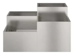 Sale Maceta para Jardín | Jardinera | Macetero 100 x 100 x 48 cm Acero inoxidable Plateado