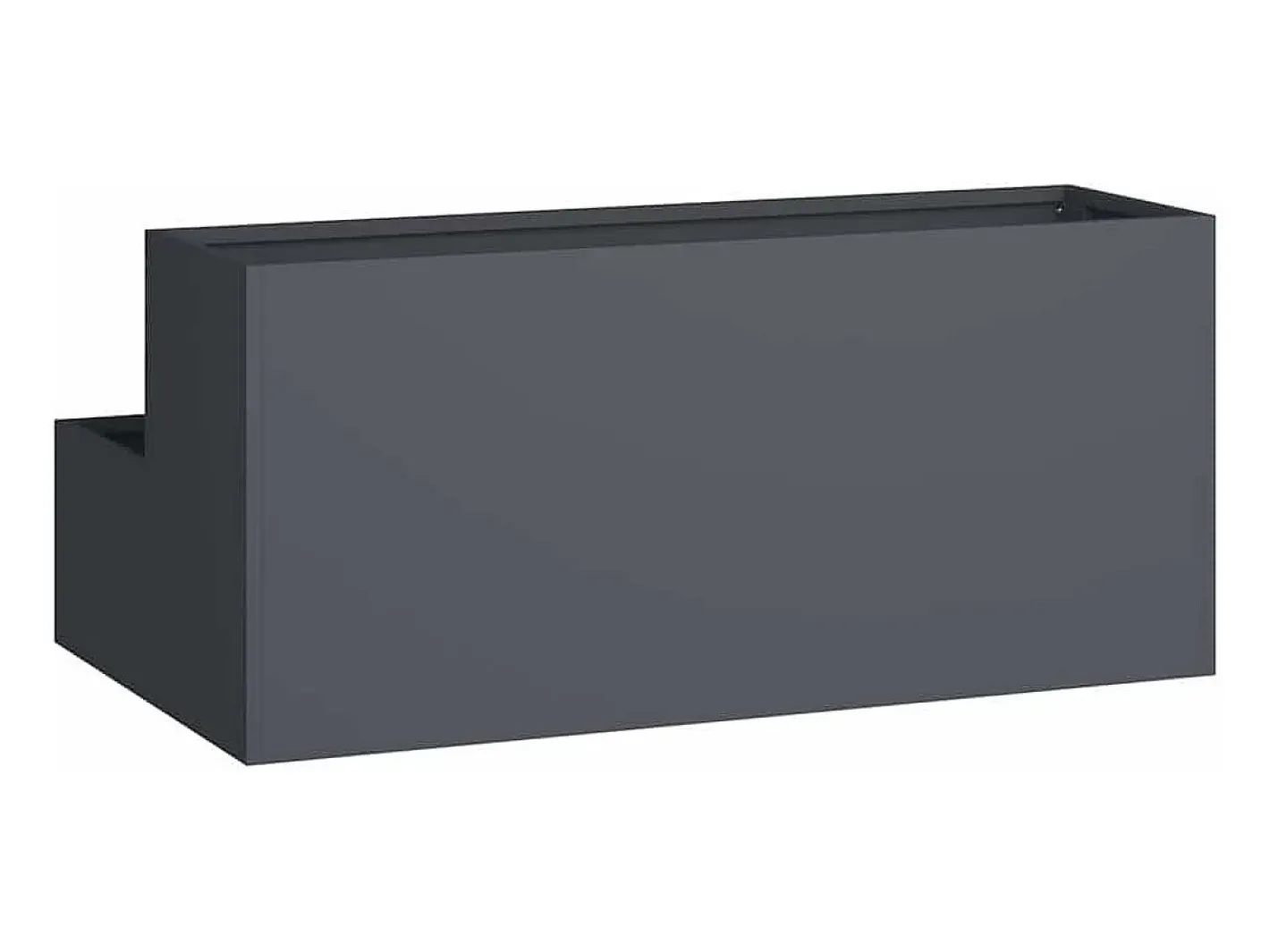 Maceta para Jardín | Jardinera | Macetero Antracita 100 x 60 x 45 cm Acero Gris Clearance