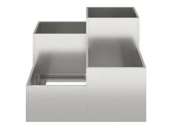 Maceta para Jardín | Jardinera | Macetero 100 x 100 x 60 cm Acero inoxidable Plateado Outlet