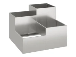 Maceta para Jardín | Jardinera | Macetero 100 x 100 x 60 cm Acero inoxidable Plateado Outlet
