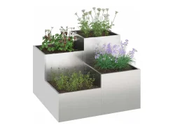 Maceta para Jardín | Jardinera | Macetero 100 x 100 x 60 cm Acero inoxidable Plateado Outlet