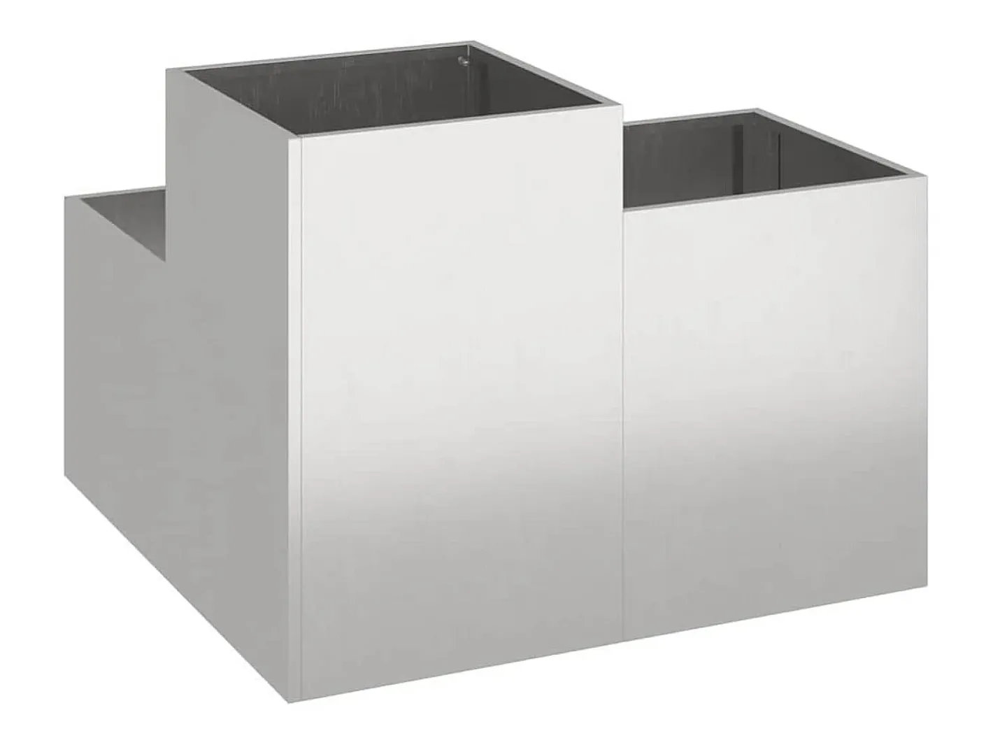 Maceta para Jardín | Jardinera | Macetero 100 x 100 x 60 cm Acero inoxidable Plateado Outlet