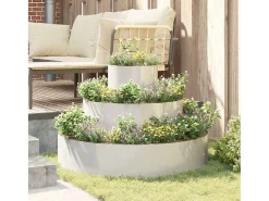 Clearance Maceta para Jardín | Jardinera | Macetero 90 x 90 x 20 cm Acero inoxidable Plateado