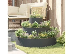 Macetero-Maceta para Jardín | Jardinera | Macetero Antracita 90 x 90 x 20 cm Acero Gris