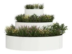 Clearance Maceta para Jardín | Jardinera | Macetero 90 x 90 x 20 cm Acero Blanco