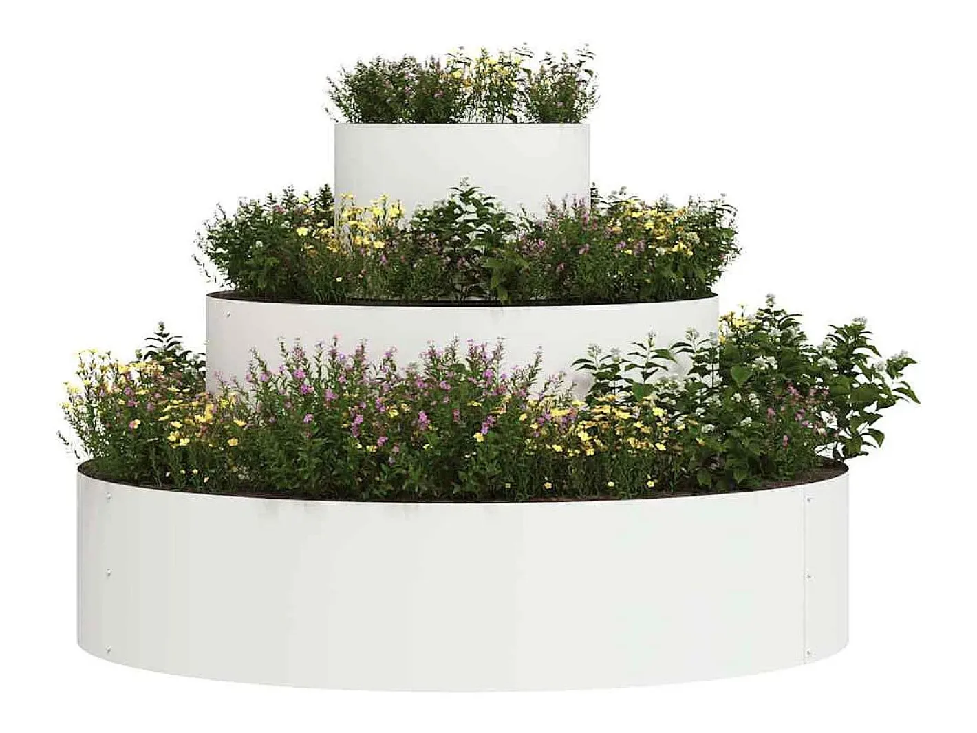 Clearance Maceta para Jardín | Jardinera | Macetero 90 x 90 x 20 cm Acero Blanco