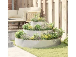 Maceta para Jardín | Jardinera | Macetero 120 x 120 x 20 cm Acero galvanizado Plateado New