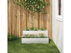 Macetero-Maceta para Jardín | Jardinera | Macetero 100 x 60 x 45 cm Acero inoxidable Plateado