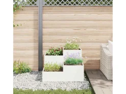 Maceta para Jardín | Jardinera | Macetero 100 x 100 x 60 cm Acero Blanco