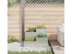 Macetero-Maceta para Jardín | Jardinera | Macetero 100 x 100 x 60 cm Acero galvanizado Plateado