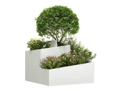 Best Maceta para Jardín | Jardinera | Macetero 60 x 60 x 50 cm Acero Blanco