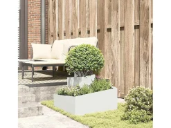 Best Maceta para Jardín | Jardinera | Macetero 60 x 60 x 50 cm Acero Blanco