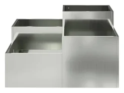 Outlet Maceta para Jardín | Jardinera | Macetero 100 x 100 x 48 cm Acero galvanizado Plateado