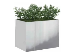 Macetero-Maceta para Jardín | Jardinera | Macetero 50 x 32 x 40 cm Acero galvanizado Plateado