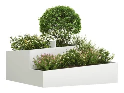 Maceta para Jardín | Jardinera | Macetero 100 x 100 x 50 cm Acero Blanco