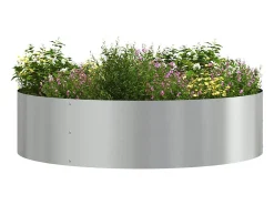 Macetero-Maceta para Jardín | Jardinera | Macetero 80 x 80 x 20 cm Acero galvanizado Plateado