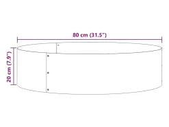 Macetero-Maceta para Jardín | Jardinera | Macetero 80 x 80 x 20 cm Acero galvanizado Plateado
