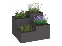 Macetero-Maceta para Jardín | Jardinera | Macetero 80 x 80 x 60 cm Acero Negro