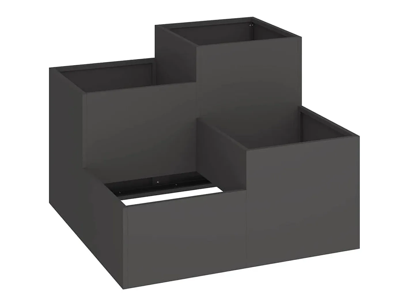 Macetero-Maceta para Jardín | Jardinera | Macetero 80 x 80 x 60 cm Acero Negro
