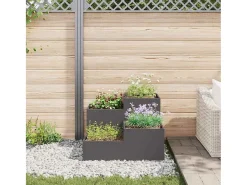 Macetero-Maceta para Jardín | Jardinera | Macetero 80 x 80 x 60 cm Acero Negro