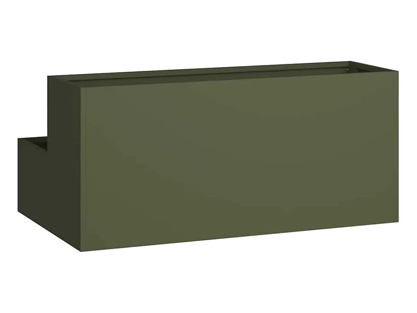 Discount Maceta para Jardín | Jardinera | Macetero oliva 100 x 60 x 45 cm Acero Verde