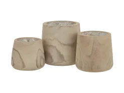 LANA DECO Macetero-Maceta paulonia madera+plástico white wash 26x26 cm Color natural claro