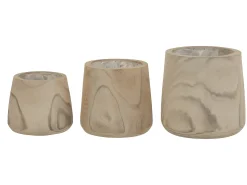 LANA DECO Macetero-Maceta paulonia madera+plástico white wash 26x26 cm Color natural claro